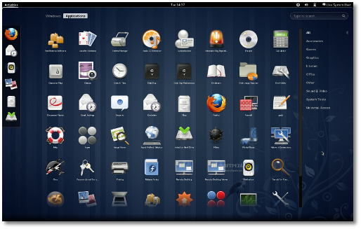 interface linux fedora