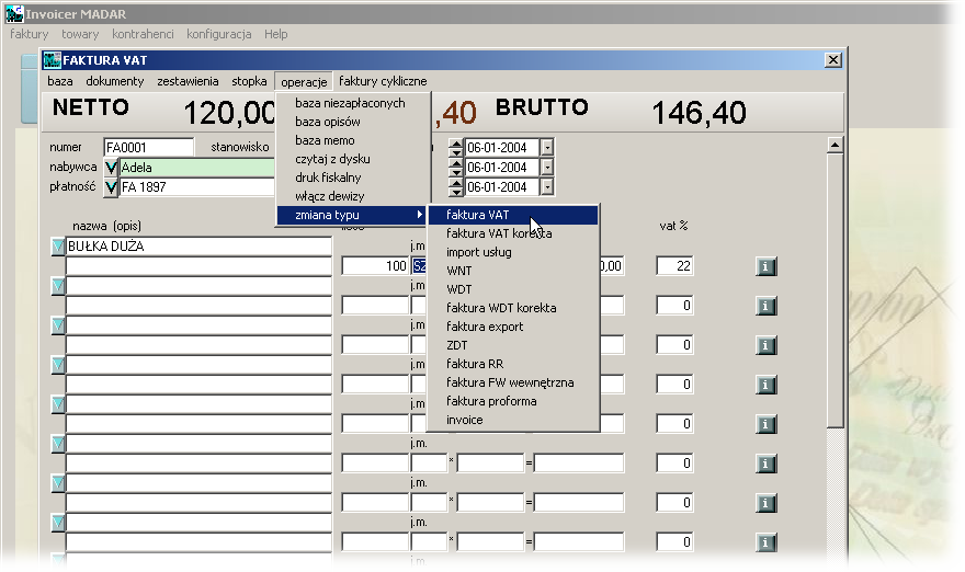 invoicer - program do fakturowania