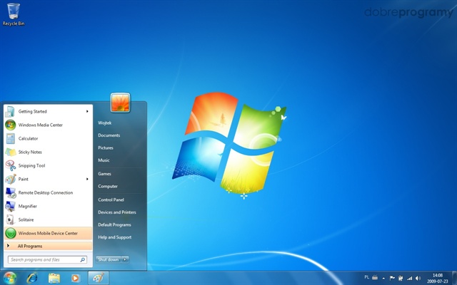 interfejs windows seven