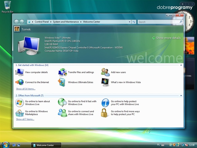 Windows Vista Home Basic (Домашняя базовая) Service.